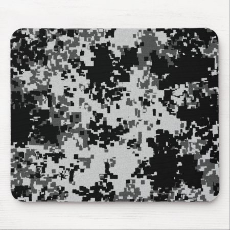 Black Digital Camouflage Mouse Pad