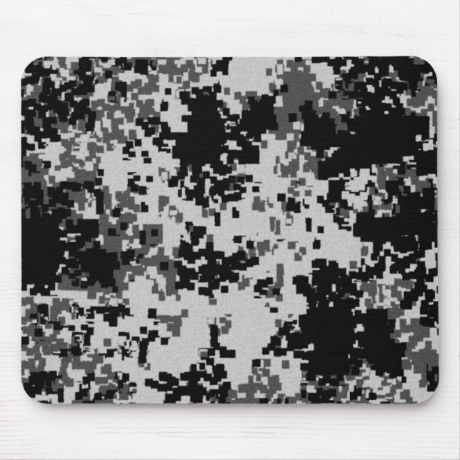 Black Digital Camouflage Mouse Pad (Front)
