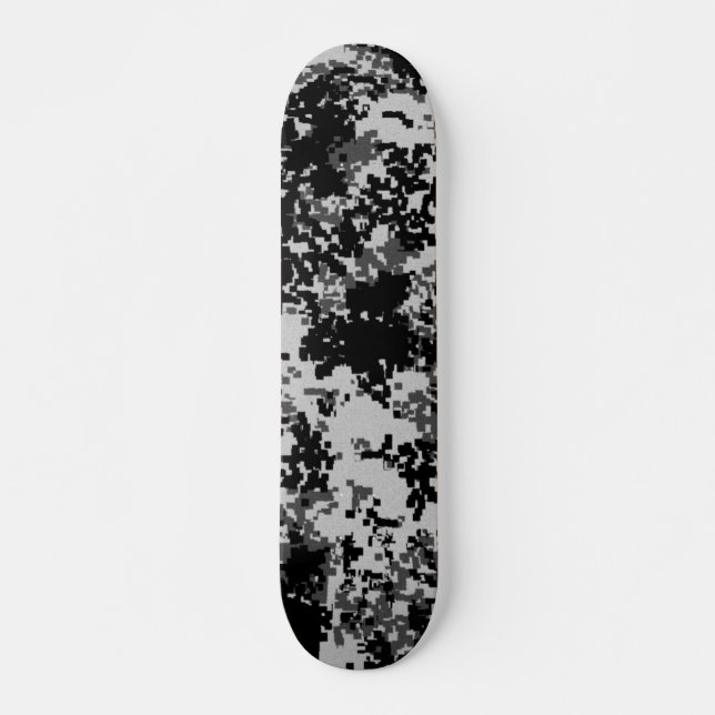 Black Digital Camouflage Skateboard Pro Deck (Front)