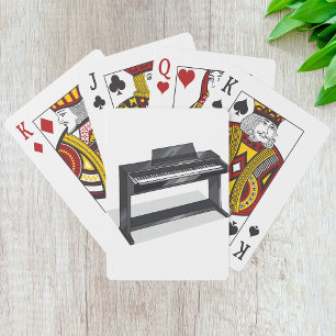 Black Digital Piano Keyboard Music Instrument Poker Cards