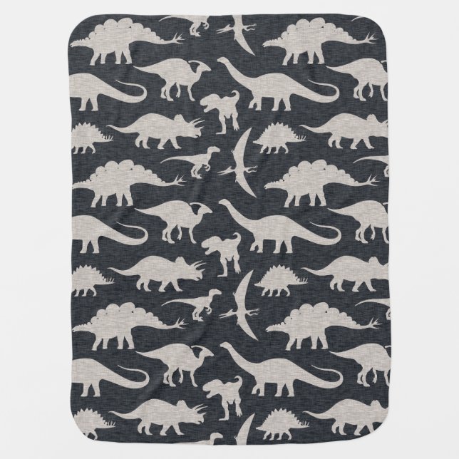 Black Dinosaur Baby Blanket (Front)