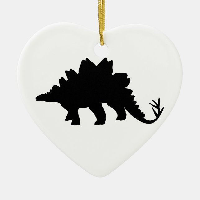 Black Dinosaur Ceramic Ornament (Front)