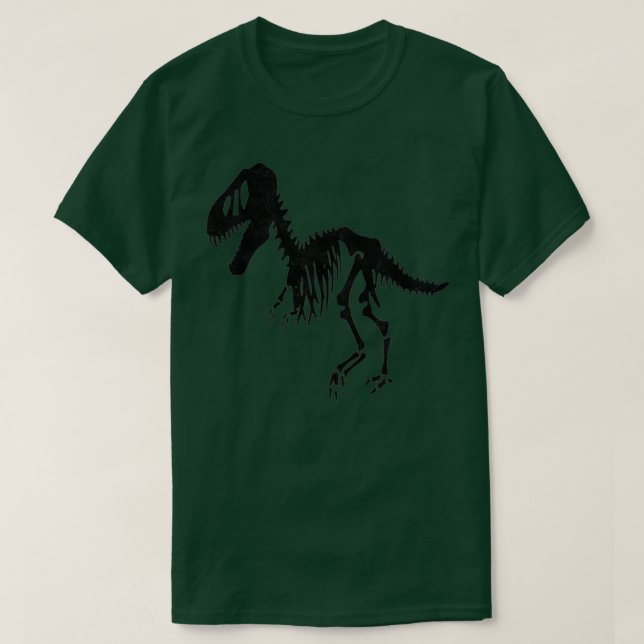 Black Dinosaur Fossil T-Shirt (Design Front)