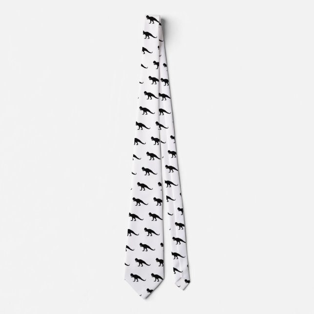Black Dinosaur pattern Tie (Front)