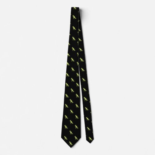 Black Dinosaur Pattern Work Graduation Gift Neck Tie