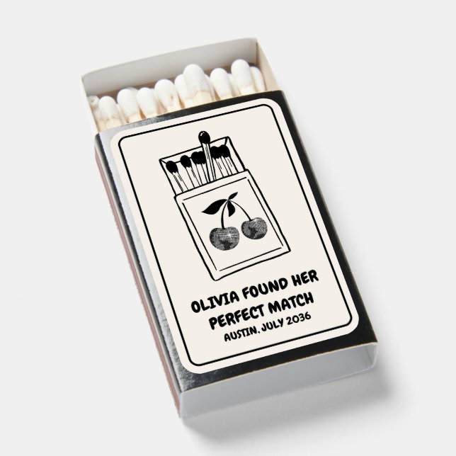 Black Disco Bachelorette Perfect Match Favor (Front Open)