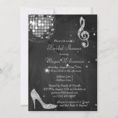 Black Disco Ball & Sparkle Heels Bridal Shower Invitation (Back)