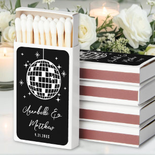 Black Disco Ball Wedding Matchboxes
