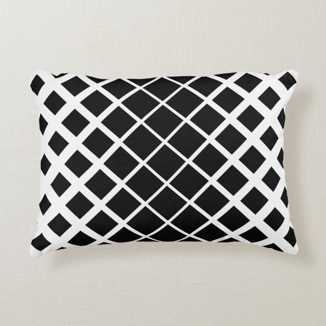 Black Disolving Square Block Pattern Accent Pillow (Front)