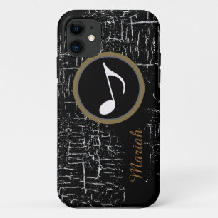 black distressed music personalized iPhone 11 case