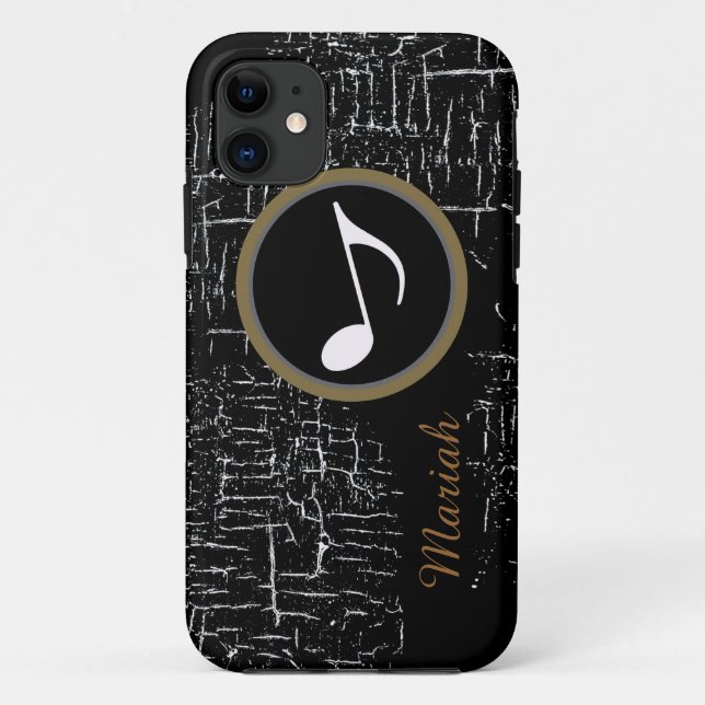 black distressed music personalized Case-Mate iPhone case (Back)