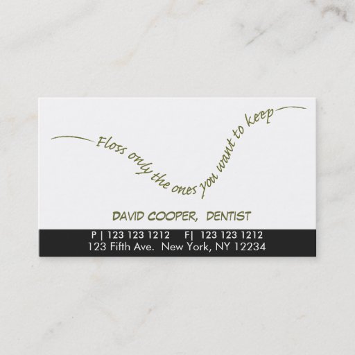 Customizable Oral Care Dentist Humor Business Card