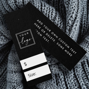 Black DIY price hang tag with custom logo