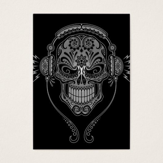 Black DJ Sugar Skull (Front)