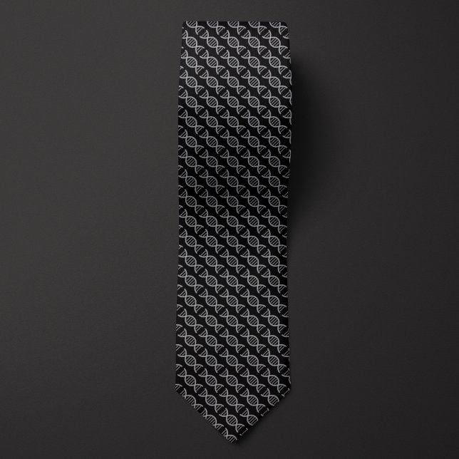 Black DNA Double Helix Pattern  Neck Tie (Creator Uploaded)