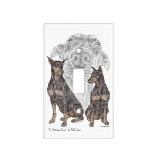 Black Doberman Dogs Light Switch Cover