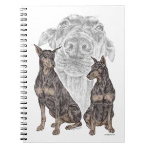 Black Doberman Dogs Notebook