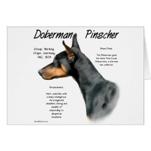 Black Doberman Pinscher History Cards