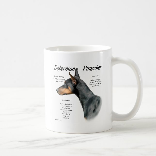 Black Doberman Pinscher History  Coffee Mug (Right)