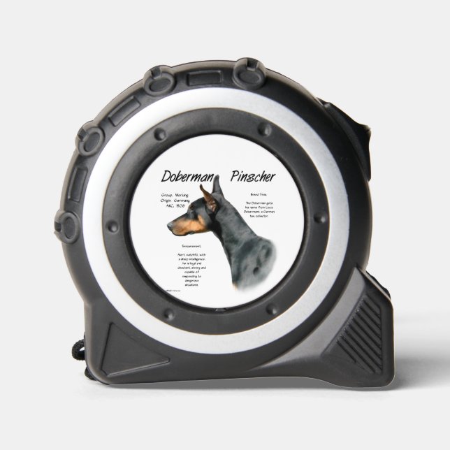 Black Doberman Pinscher History  Tape Measure (Front)