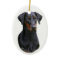Black Dobermann Pinscher natural ears ornament