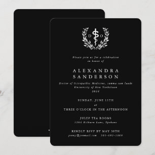 Black Doctor of Osteopathic Medicine Graduation Invitation