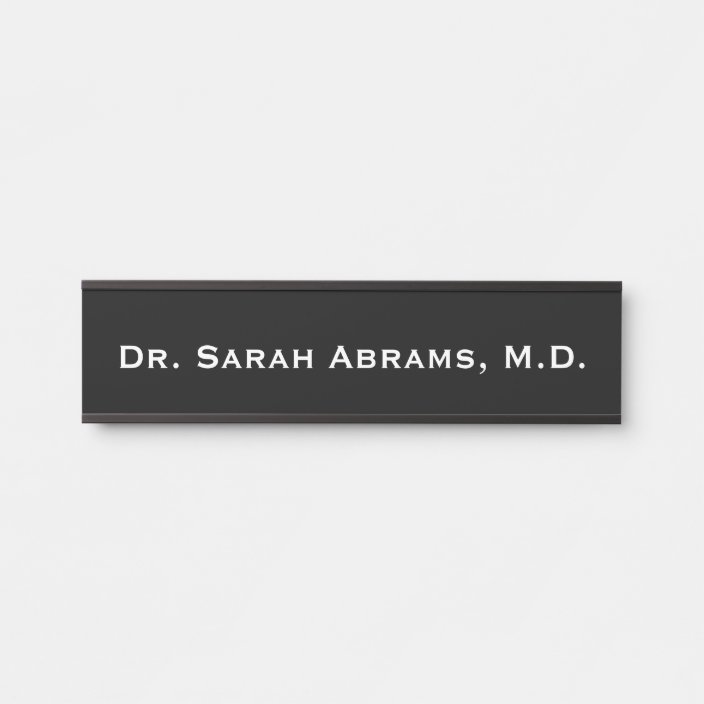 Black Doctor's Office Doctor Door Sign Name Plate | Zazzle.com