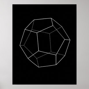 Black Dodecahedron Poster