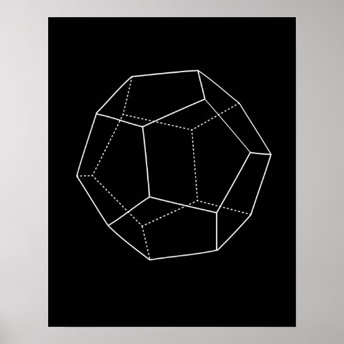 Black Dodecahedron Poster