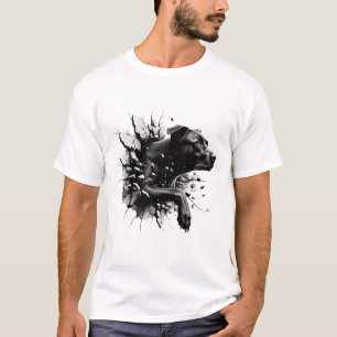 Black Dog 3D Realistic Design Luxury T-Shirt