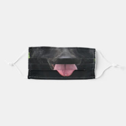 Black Dog Animal Face Adult Cloth Face Mask | Zazzle