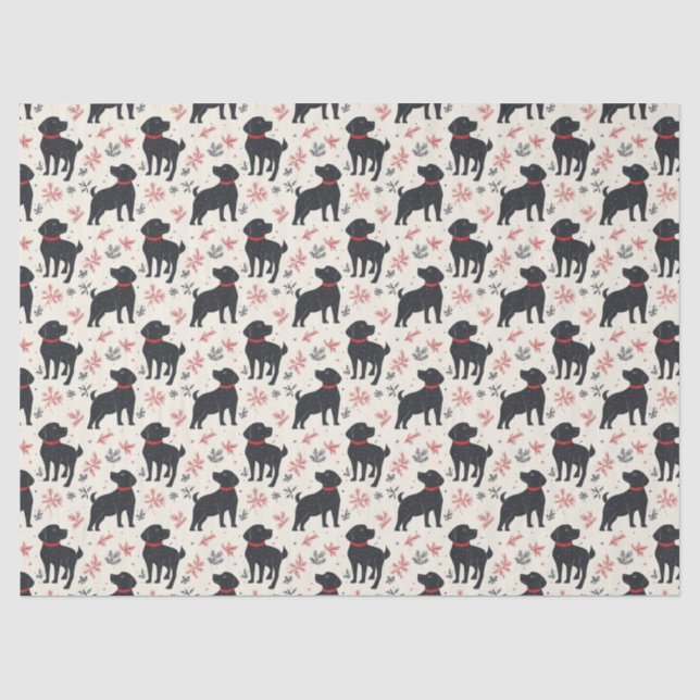 Black Dog Christmas Tissue Paper (Front)