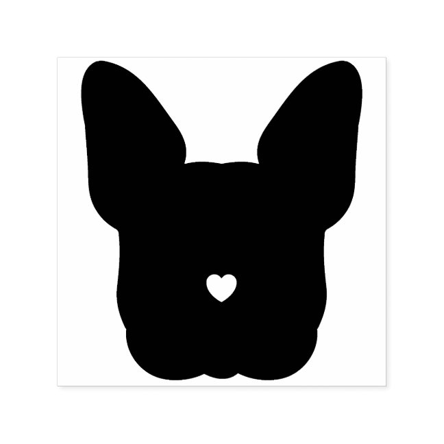 Black Dog Face French Bulldog Self-inking Stamp