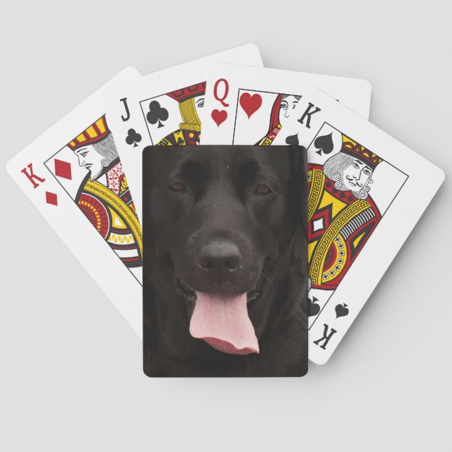 Black dog face poker cards (Back)