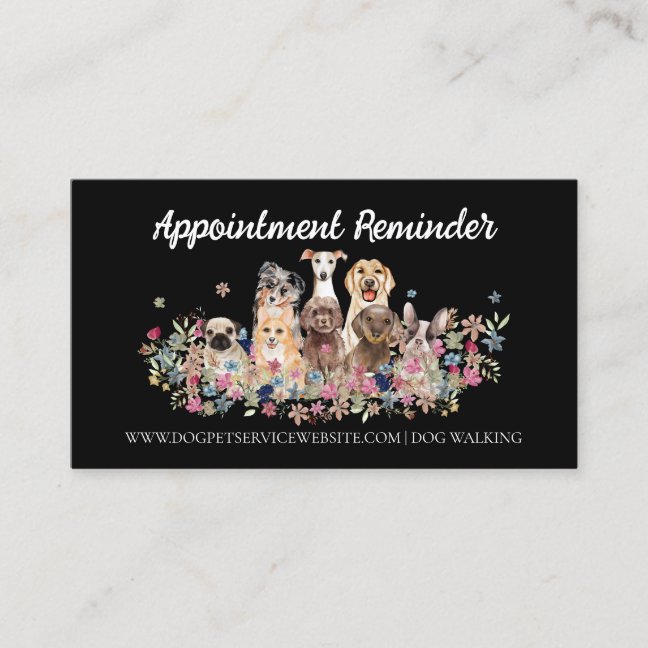 Black Dog Groomer PetCare Veterinarian Appointment Business Card
