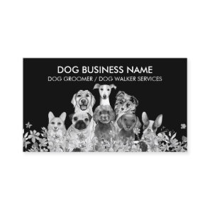 Black Dog grooming boutique pet sitter cute puppy Business Card