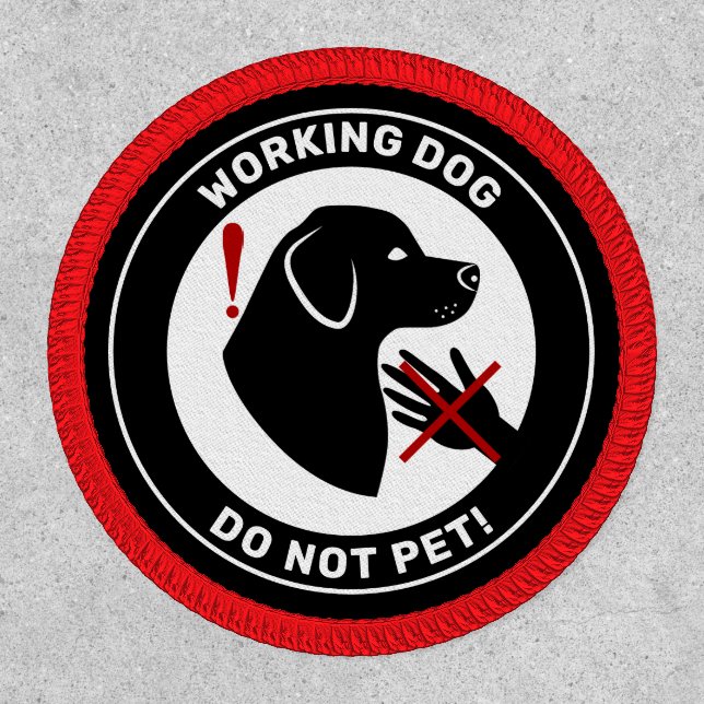 Black Dog Hanging Ears Working Dog Do Not Pet Patch (Front)