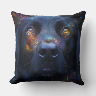 Black Dog in Spirit Throw Pillow
