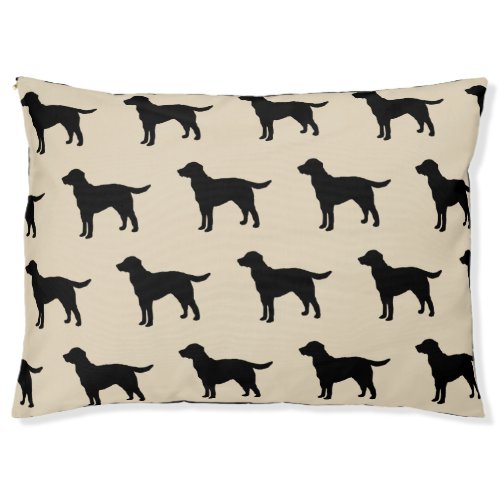 Black Dog Lab Silhouette Large Dog Bed