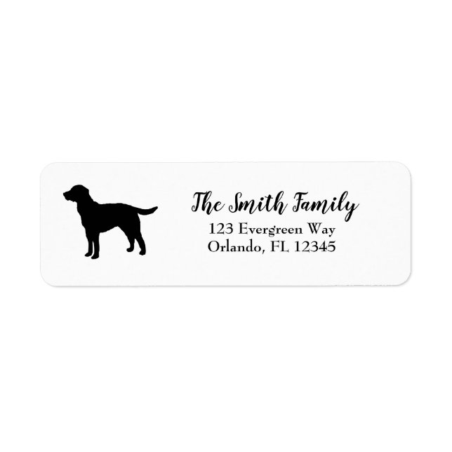Black Dog Labrador Pup Address Label (Front)