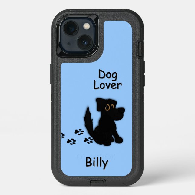 Black Dog Lover Personal Otterbox iPhone Case (Back)