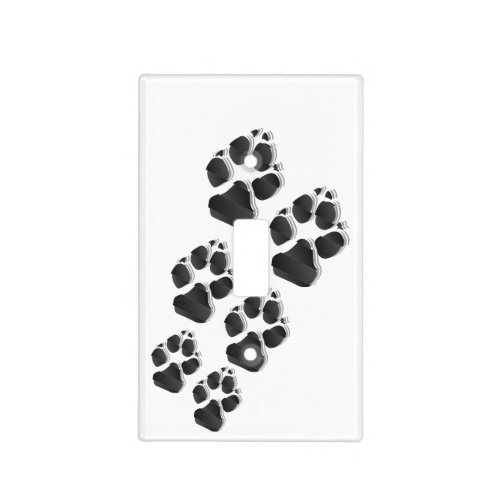 Black dog paw light switch cover