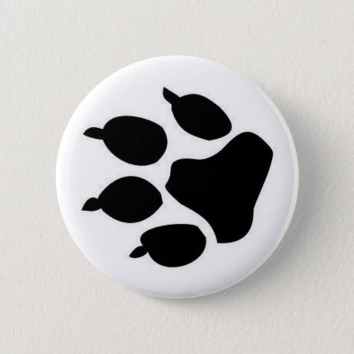 Black Dog Paw Print Button