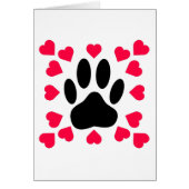 Black Dog Paw Print With Heart Shapes (Front)
