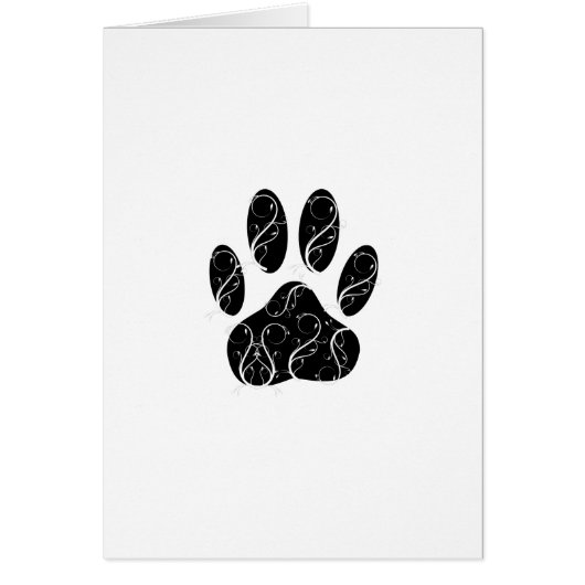 Black Dog Paw Print With White Flourishes (Front)