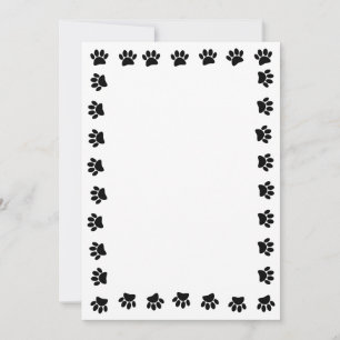 Black Dog Paw Prints Base For Invitation