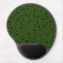 Black Dog Paw Prints Green