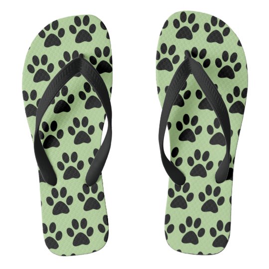 black dog flip flops