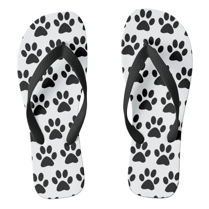 black dog flip flops