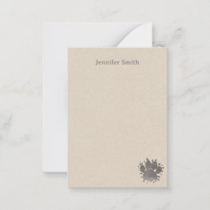 Black Dog Paw Watercolor Personalized Stationery Note Card